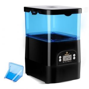 fishkeeper Distributeur automatique de nourriture pour bassin d'extérieur - Résistant aux intempéries et anti-basculement - Distributeur de nourriture pour carpes koï programmable avec écran LCD - 2,8 (Autoommo, neuf)