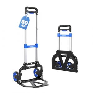 Sekey Diable Pliable et l&eacute;ger - Poids Net : Seulement 3,5 kg - Charge maximale : 80 kg - Hauteur r&eacute;glable sur 3 Niveaux - Pliable en Quelques Secondes - Chariot Pliable en Aluminium avec Roues en TPR (Salcar GmbH, neuf)