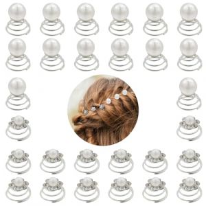 Épingles à cheveux en spirale pour mariée avec strass en cristal, épingles à cheveux tourbillonnantes, épingles à cheveux en perles, accessoires de cheveux pour femmes et filles, mariage, fête (JRSHIRLEY LTD, neuf)
