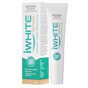 iWhite Natural Whitening Toothpaste 75ml &ndash; Teeth Whitening with 80% Natural Ingredients, PAP & Papain &ndash; Peroxide-Free, Safe for Enamel, With Strawberry & Mint Extract &ndash; Vegan (The Instant Cosmetics Co, neuf)
