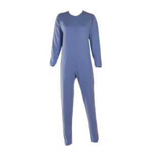 Confezioni_Emy Pyjama int&eacute;gral m&eacute;dical unisexe &ndash; Grenouill&egrave;re adulte coton 100% &ndash; Pyjama dos zip seniors &ndash; V&ecirc;tements g&eacute;riatriques confortables Made in Italy - Taille L - Uni Bleu Ciel (CONFEZIONI EMY, neuf)