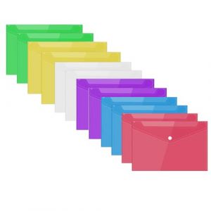 Pochette Plastique A5,Pochettes Perforées Extensibles A5,12PC Pochette Dossier Sachet,Poche Transparente Documents,Pochette avec Bouton Pression,Pochettes Transparentes avec Fermeture à Pression (RONG LII, neuf)