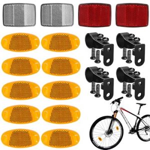 GOTRUST 14pcs Catadioptre Vélo Avant et Arrière, Réflecteur Roues de Vélo, Réflecteur de Roue de Vélo avec Support pour VTT, Vélo de Route, Adultes Enfants (Xinda Fishing Tackle Store, neuf)