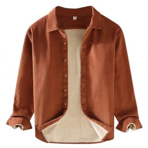 Rrongwn Chemise en velours côtelé doublée pour homme - Chemise thermique - Veste d'hiver - Chemise en velours côtelé - Infroissable - Chemise de travail traditionnelle - Chemise de bûcheron - Chemise (Mibsaw, neuf)