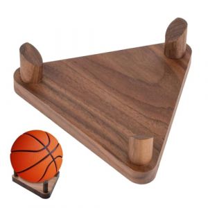WUSJCOF Support Mural Ballon, Porte Ballon Mural en Bois et Métal, Ball Halterung pour Basketball, Football, Volleyball, Rugby, support ballon foot, support ballon basket (Brun Rustique) (NAROU DUTEN, neuf)