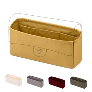 DGAZ Soie Organisateur de sac à main pour Chanel CF Classic Flap, Organisateur de sac à main soyeux et lisse, Organisateur de sac à main et de fourre-tout de luxe (Maxi 33, Biscuit) (DGAZ fr.Store, neuf)