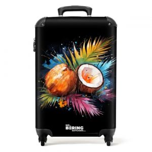 NoBoringSuitcases.com Valise Cabine 55x35x25cm - Bagages Roulette Pas Cher pour Voyage, Suitcase (Noix de Coco - Marron) (NoBoringSuitcases, neuf)