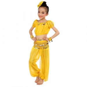 G&eacute;n&eacute;rique D&eacute;guisement Bollywood Enfant, Costume Danse Orientale, Robe Indienne Carnaval Fille (Miuiakoal, neuf)