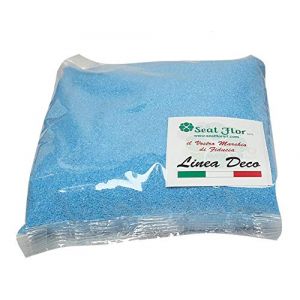 Seat Flor SRL® Sable coloré pour décoration de vases 0,5 mm Sac de 1 kg env. (25 couleurs disponibles) (Bleu ciel) (DECOMadeInItaly, neuf)