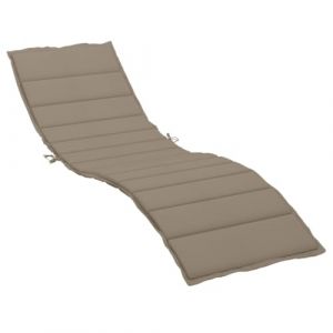 vidaXL Coussin de Chaise Longue, Coussin de Bain de Soleil, Coussins de Transat, Coussin pour Chaise de Jardin Patio Ext&eacute;rieur Arri&egrave;re-Cour, Taupe 200x70x3 cm Tissu Oxford (vidaXL FR, neuf)