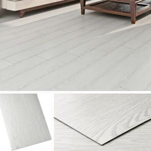 Livelynine Epais Dalle PVC Adhesive Sol Imitation Bois Blanc 90x15CM Lino Sol Adhesif Salle de Bain Cuisine Parquet Adhesif Sols Salon Chambre Revetement de Sols Adh&eacute;sif Pour Corridor, 18 Pi&egrave;ces (Livelynine Euro, neuf)