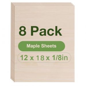 ROBOTIME Contreplaqu&eacute; 3mm A3 &Eacute;rable Lot de 8 Planche Bois Brut Bouleau Panneau Feuille D&eacute;coupe Pyrogravure Gavure Laser Bois (Robotime, neuf)