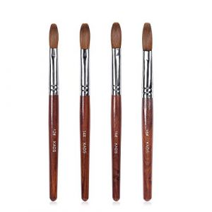 Kads – Pinceau en poils de martre Kolinsky avec manche en bois de rose pour ongles en acrylique, la manucure (KADS NAIL ART STORE, neuf)