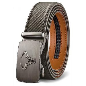 KEMISANT Ceinture Homme, Ceinture Homme Cuir avec Boucle &agrave; Cliquet Automatique,Large 35mm,Taille Ajustable(Gris sacr&eacute;,140cm/42-48" taille r&eacute;glable) (KEMISANT, neuf)