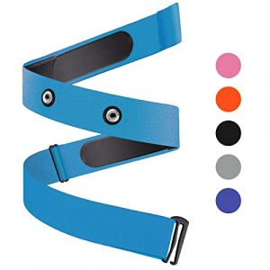 Onlyesh Ceinture Cardio Ceinture de Remplacement Elastique Sangle de Poitrine pour Garmin, Wahoo Sport Moniteur de Fr&eacute;quence Cardiaque (Bleu Ciel) (Eliauk-eu, neuf)