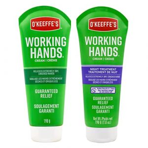 O'Keeffe's Working Hands Crème pour les mains, tube de 200 ml et soin de nuit, tube de 200 ml (Fijntek, neuf)