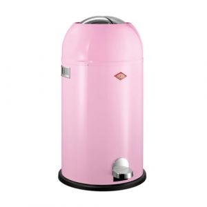 Wesco Poubelle Kickmaster de couleur rose, t&ocirc;le d'acier rev&ecirc;tue par pulv&eacute;risation, amortisseur int&eacute;gr&eacute;, volume de 33 l, grande ouverture (KILEAN, neuf)