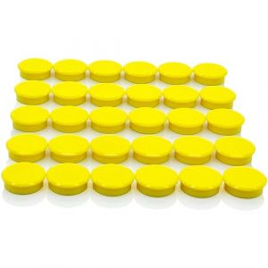 PYJLBX Aimant Puissant Aimant Frigo, Aimants Tableau Magnétique Magnet Frigo, 30 Pcs Aimants Frigo Decoratif, Aimant Tableau Blanc Petit Aimant Rond, pour Tableau Magnetique, Calendrier, Frigo (Jaune) (Shenzhen Pingyijia Trading Co.,Ltd, neuf)