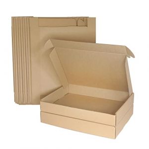 10 Pi&egrave;ces Bo&icirc;tes d'exp&eacute;dition en carton ondul&eacute;, petites bo&icirc;tes &agrave; colis 320x222x46mm, A4 C4 bo&icirc;tes postales d'emballage pour les affaires, l'exp&eacute;dition, le stockage ou les cadeaux (YDKJ EU, neuf)