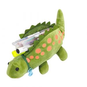 JAWSEU Sac à Crayons Dinosaure, Trousse à Crayons en Peluche Mignon pour Enfants Papeterie Pochette Trousse Scolaire Sac de Papeterie Douce Jouet de Peluche Trousse Ecole pour Fille Garcon (Haptre, neuf)