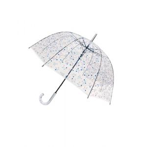 SMATI Parapluie Long Transparent – forme Cloche; Diamètre=85cm; Poignée transparente; Parapluie Femme; Solide; Ouverture automatique; Pois Colorés (Umbrella republic, neuf)