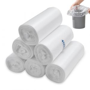 FAELNK Petits Sacs Poubelle 3L, 180 Pièces, Mini Sacs Poubelle pour Mini Poubelle de Table Salle de Bain Bureau Voiture Sac Poubelle Sac Poubelle Alimentaire (Blanc,6 rouleaux) (MDHONG, neuf)