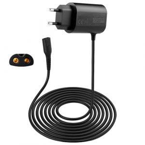 12V 0.4A Chargeur pour Braun Rasoir S&eacute;ries &Eacute;lectrique Series 9 8 7 6 5 3 1 Charge pour 3040s 3010s 3020s 3000s 790cc 9090cc 7020s Remplacement C&acirc;ble Alimentation avec Cordon 1M Protection Multiple (TuDiHaKe, neuf)