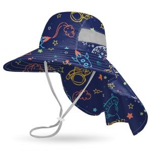 MHJY Bob Enfant Chapeau Bebe Fille Soleil Casquette Anti UV Casquette de Plage R&eacute;glable, Chapeaux Seau Licorne avec Rabat &agrave; Large Bord pour Les Tout-Petits de 2 &agrave; 9 Ans (Touchhome-EU, neuf)