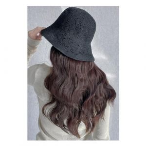 Bonnet de perruque Bonnet de perruque for femme, bonnet de perruque marron et noir, bonnet de perruque ondul&eacute;, perruque en fibre synth&eacute;tique r&eacute;sistante &agrave; la chaleur d'aspect naturel, adapt&eacute;e &agrave; une uti (haikouhua, neuf)