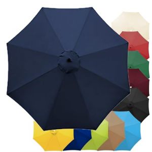 Toile De Rechange Pour Parasol Deporté 6 Baleines/8 Baleines De Jardin,2.7 M/3.0M, Auvent De Terrasse, Ronde Parasol Toile De Rechange,Couverture De Rechange Pour Parasol (auvent Uniquement)(Navy blue (XH Stores, neuf)