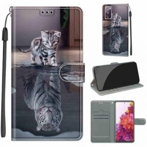 Coque pour Samsung Galaxy S20 FE / S20 FE 5G, Housse Etui Portefeuille Cuir Multifonction, Fermeture &agrave; Clapet Anti-Choc Compatible avec Coque Samsung Galaxy S20 FE Fan Edition - Chat et Tigre (KENHONER, neuf)
