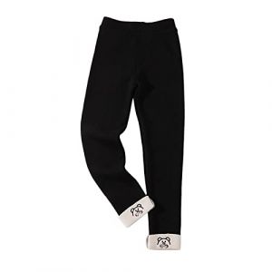 Pantalon Doublé Polaire Enfant Fille Hiver Chaud épaissi 1-16 Ans Leggings Adolescent Fille Taille Elastique Confortable Thermique Chic Pas Cher Casual Sport Jogging (8-10 ans, 8-10 ans) (Vuncio, neuf)