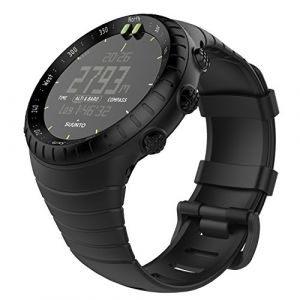 MoKo Bracelet Suunto Core, Bracelet de Remplacement Souple avec Fermoir Métal pour Suunto Core SmartWatch, avec Connecteur de Bielle, Tour de Poignet5.51"-9.06" (140mm-230mm), Noir (KnoWhite, neuf)