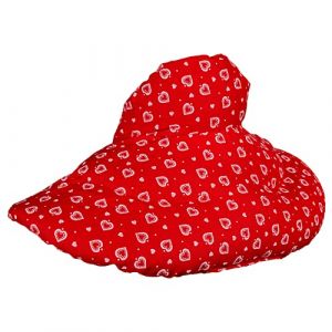 Coussin de nuque avec col montant - Bouillotte sèche aux pépins de raisin - Coussin épaules et cou - Coussin cervicales chauffant - Design: Rouge avec des coeurs (Giraffenland, neuf)