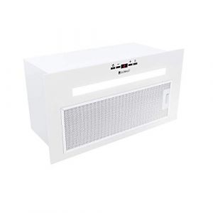 GLOBALO Hotte aspirante encastrable pour cuisine, ventilateur plat, filtre à graisse, sous meuble avec éclairage, largeur d'installation 80 cm, 4 niveaux de puissance, acier peint, Agendero 80.2 blanc (agdmaster, neuf)