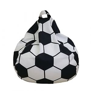 Highdi Pouf Chambre Ado sans Remplissage - Enfants & Adulte Peluche Sac Haricots Bean Bag Pouf Géant Rangement Chambre Enfant Fauteuil Gaming Garcon (80x90cm,Football) (Highdi, neuf)