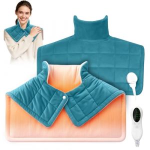 1.2kg Coussin Chauffant Cervicales per Collo e Spalle, Coussin Cervicales Chauffant avec 10 Livelli di Calore, 3 Timer, Spegnimento Automatico, Lavabile - Tour de Cou Chauffant Ideale per Donne (Bleu) (Roserrose, neuf)