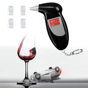 Alcootest Ethylotest Électronique avec Affichage Numérique LCD,Alcotest Professionnel,Testeur d'alcool Numérique avec Alarme et 5 Embouchures,Portable Testeur d'alcool pour Usage Domestique (LEdoudouLE, neuf)