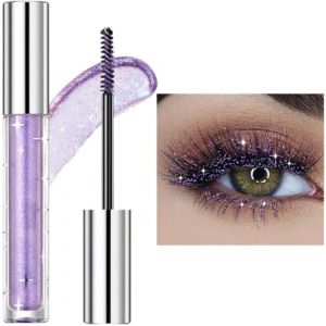 3 Couleurs De Mascara Pailleté Fard À Paupières - Mascara Pailleté Waterproof Pour Cils, Mascara Sparkling Diamonds,Zero Clumps,Longue Durée Anti-taches (Argent) (EnviableVB, neuf)