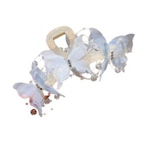 Pince à Cheveux de Printemps Filet à Cheveux Papillon Pince pour Femmes Belle Non Slip Cheveux Banane Clip pour Queue de Cheval Outil de Coiffure (Fahou, neuf)