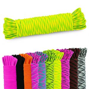 AMZoutdoor&reg; Paracord 550 Corde | Corde Paracord | 7 brins de Noyau | &Eacute;quipement de Plein air | Cordes Paracord pour Collier de Chien | Laisse de Chien Paracord (N&eacute;on Jaune-Vert, 15 m&egrave;tres) (Luxury4Home UG, neuf)