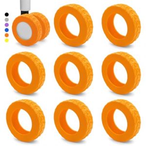 Bellanova Lot de 8 Protection Roue Valise en Silicone, Prot&egrave;ge-Roues de Valise, Silencieux, Antid&eacute;rapant, Anti-Chute, Compatible Valise et Chaise de Bureau (Orange) (BONAMY, neuf)