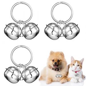 Hotop 3 Sets de Cloches Extra Fortes pour Chat Chien Animal de Compagnie Cloches de Suivi pour Chien Grelots Breloque de Traqueur Clochettes Pendentif pour Collier d'Animal de Compagnie (Argent) (Meoyo Direct, neuf)