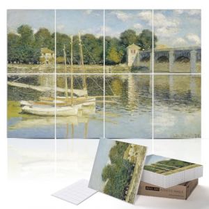 PINWELIFE® Panneaux acoustiques insonorisants pour la maison/le bureau, décoration absorbante, réduction du bruit et de l'écho (120x80x0.9cm) (Le Pont d'Argenteuil par Claude Monet) (Pinwelife, neuf)
