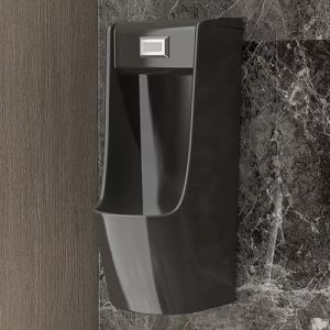 Urinoir &agrave; capteur automatique pour homme, en c&eacute;ramique, montage mural, design induction int&eacute;gr&eacute;, gain de place et anti-&eacute;claboussures, noir (TaiYuanShiXiaoDianQuXianHengShangMaoDian, neuf)