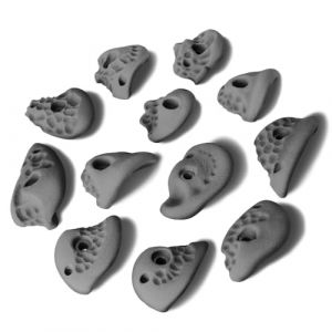 ALPIDEX 12 Prises d'escalade L | Prises d'Anse | Surfaces Structur&eacute;es | Taille L | Profondeur Moyenne | Pierres Escalade | Diff&eacute;rentes Formes Couleurs | Poign&eacute;es Escalade - Couleur:Grey Stone (BB Sport, neuf)