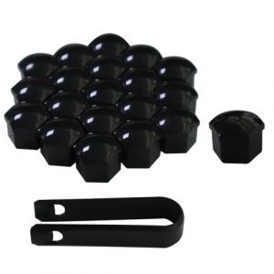 Leucasa 21 Pi&egrave;ces Cache Ecrou 19mm Capuchon d'&Eacute;crou de Roue Cache Vis Noir pour Couvre-&eacute;crous de Roue, Accessoires Ext&eacute;rieurs Automobiles, Ne s'applique Pas au Q7 (Leucasa, neuf)