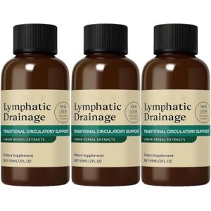 NutriMuse Lot de 3 gouttes de drainage lymphatique PurezaDrops Huile de d&eacute;sintoxication lymphatique R&eacute;duit naturellement les gonflements du visage et du corps, nettoie le syst&egrave;me lymphatique pour les (LIxGang, neuf)