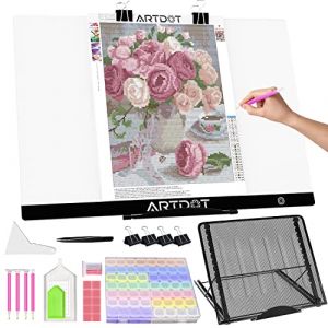 ARTDOT Table Lumineuse A2 pour Diamond Painting, Ultra-mince Portable Tablette Led Lumineuse pour Broderie Diamant, Esquisser, Animation (ARTDOT, neuf)