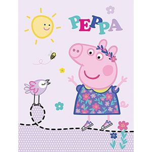 Peppa Pig Happy Tapis de chambre d'enfant antidérapant et anti-bruit Rose 100 x 133 cm Tapis de jeu pour fille Motif George Grampy Rabbit Maman Papa Mümmel Suzy Candy (BERONAGE, neuf)